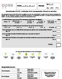 Le questionnaire FACE